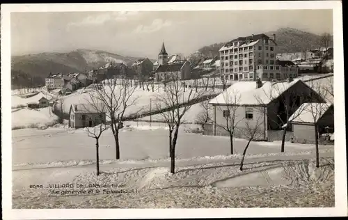 Ak Villard-de-Lans Isère, Vue generale et le Splendid, en hiver