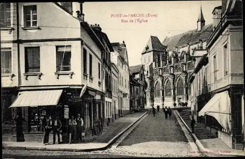 Ak Pont de l'Arche Eure, Rue de l´Eglise