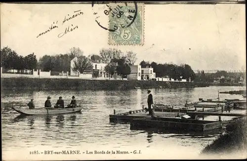 Ak Bry sur Marne Val de Marne, Les Bords de la Marne