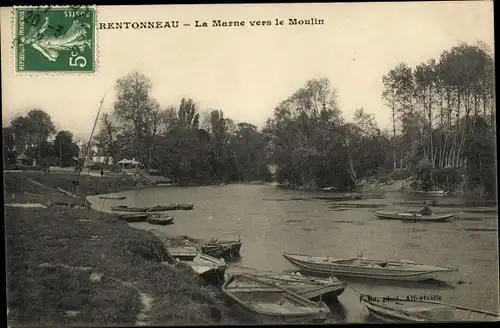 Ak Charentonneau Val de Marne, La Marne vers le Moulin