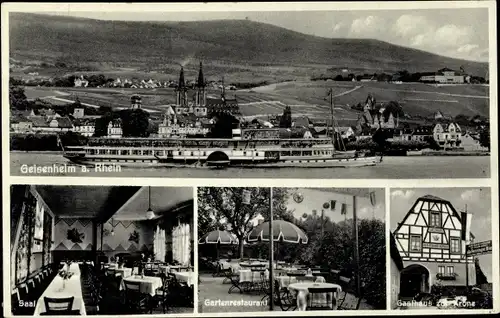 Ak Geisenheim am Rhein Hessen, Salondampfer, Gasthaus zur Krone