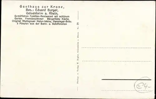 Ak Geisenheim am Rhein Hessen, Salondampfer, Gasthaus zur Krone