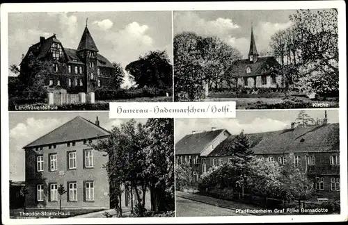 Ak Hanerau Hademarschen in Schleswig Holstein, Kirche, Pfadfinderheim Graf Folke Bernadotte