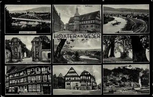Ak Höxter an der Weser, Rathaus, Corvey, Schloss Fürstenberg, Dechanei