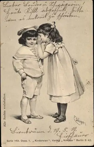 Künstler Ak Döcker, E., Junge und Mädchen