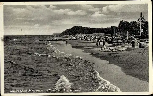 Ak Ostseebad Kölpinsee auf Usedom, Strandpartie