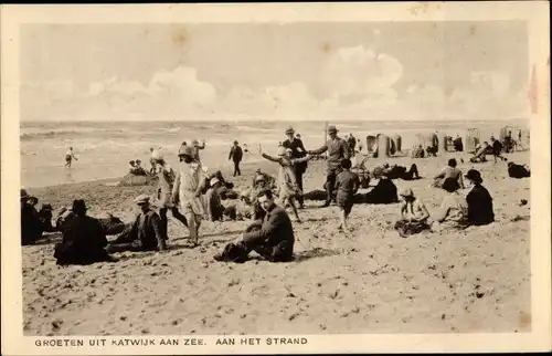 Ak Katwijk aan Zee Südholland Niederlande, Aan het Strand, Strandleben
