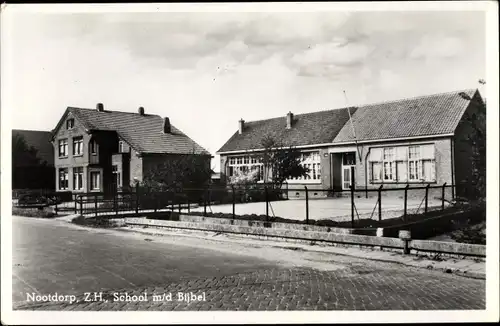 Ak Nootdorp Südholland Niederlande, School, Bijbel