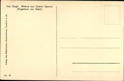 Künstler Ak Van Gogh, Vincent, Bildnis des Doktor Gachet