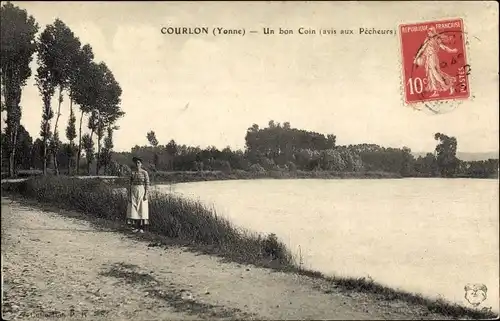 Ak Courlon Yonne, Bords de l´Yonne, un bon Coin