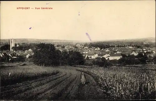 Ak Appoigny, Yonne, Vue Générale