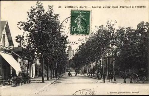 Ak Verneuil Eure, Avenue Victor Hugo