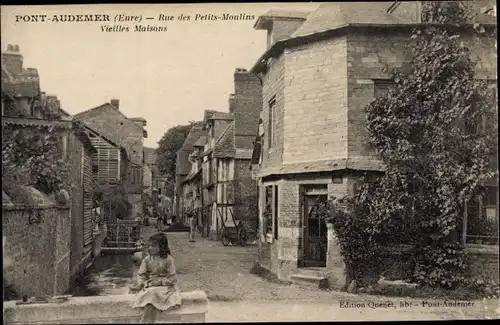 Ak Pont Audemer Eure, Rue des Petits Moulins