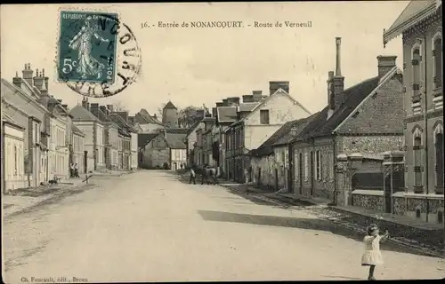 Ak Nonancourt Eure, Route de Verneuil