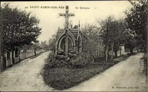 Ak Saint Aubin sur Mer Calvados, La Calvaire