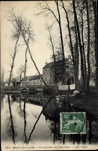 Ak Moulin des Béchets Loiret, Bords du Loiret