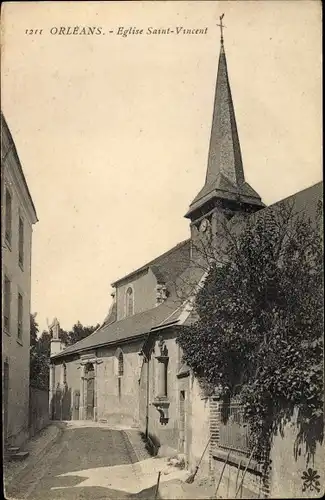 Ak Orléans Loiret, Église Saint Vincent