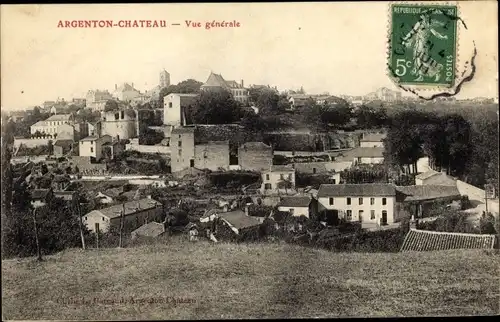 Ak Argenton Chateau Deux Sèvres, Vue Générale