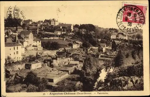 Ak Argenton Chateau Deux Sèvres, Panorama
