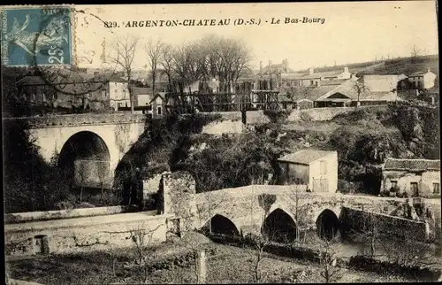 Ak Argenton Chateau Deux Sèvres, Le Bas Bourg