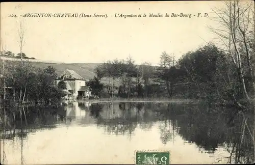 Ak Argenton Chateau Deux Sèvres, L´Argenton et le Moulin du Bas Bourg