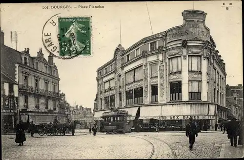 Ak Bourges Cher, Place Planchat