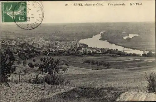 Ak Triel sur Seine Yvelines, Gesamtansicht