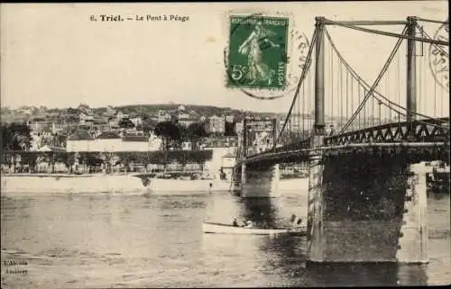 Ak Triel sur Seine Yvelines, Le Pont à Péage