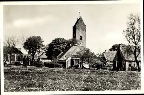 Ak Garnwerd Groningen Niederlande, Partie an der Kirche