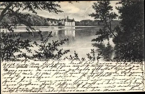 Künstler Ak Weidemann, M., Glücksburg an der Ostsee, Schloss vom Walde aus