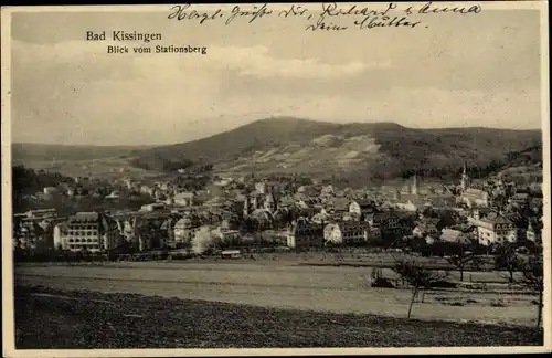 Ak Bad Kissingen Unterfranken Bayern, Blick vom Stationsberg