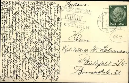 Ak Bad Kissingen Unterfranken Bayern, Blick vom Stationsberg