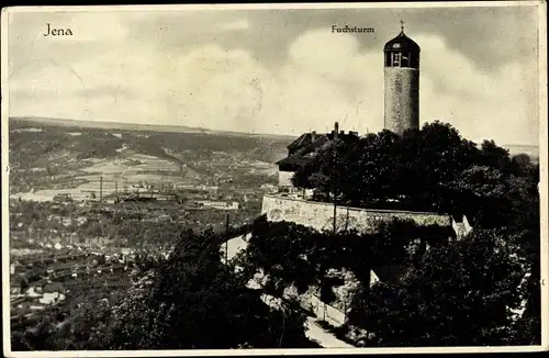 Ak Jena in Thüringen, Fuchsturm, Panorama vom Ort