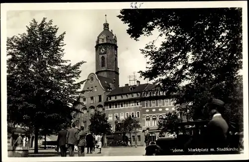 Ak Jena in Thüringen, Marktplatz mit Stadtkirche