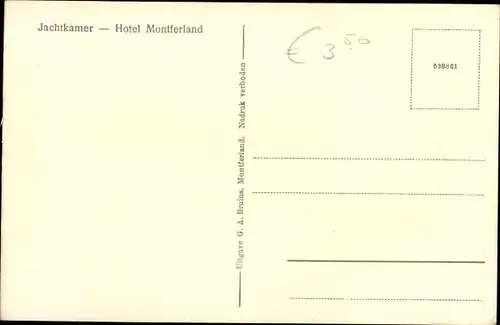 Ak Montferland Gelderland Niederlande, Hotel, Jachtkamer