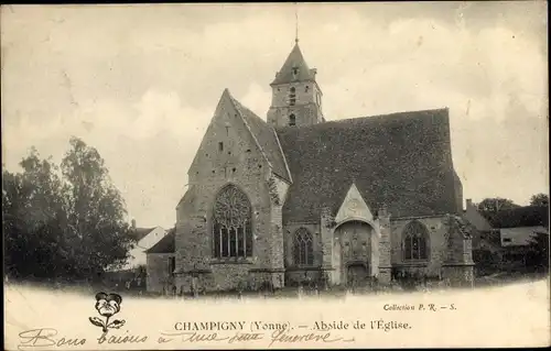 Ak Champigny sur Yonne, Abside de l´Église