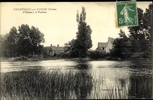 Ak Champigny sur Yonne, L´Yonne à la Tuilerie