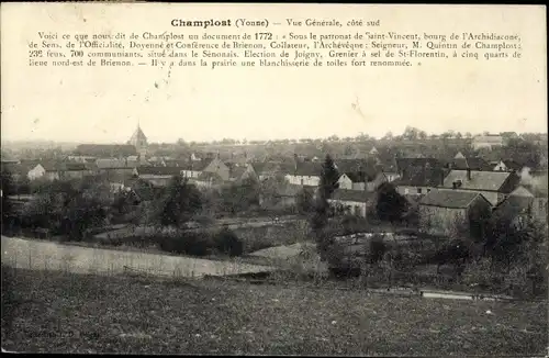 Ak Champlost, Yonne, Vue Générale