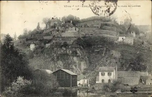 Ak Avallon Yonne, Panorama de la Route de Lormes