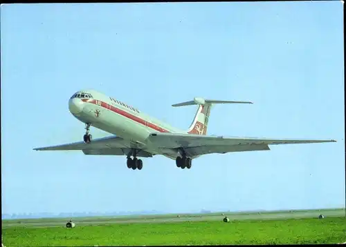 Ak Interflug Turbinenluftstrahl Verkehrsflugzeug IL 62