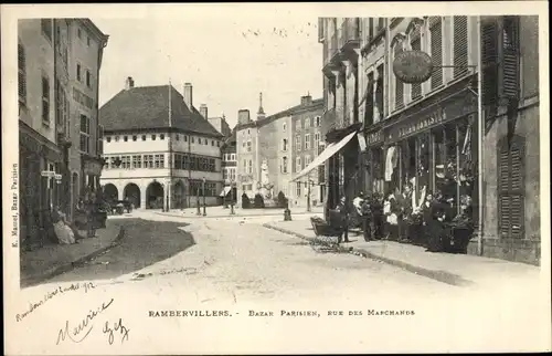 Ak Rambervillers Vosges, Bazar Parisien, Rue des Marchands