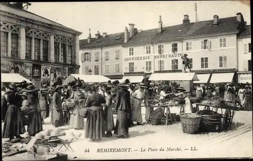 Ak Remiremont Lothringen Vosges, Place du Marché, Imprimerie Henri Haut