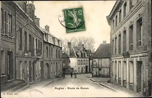 Ak Rugles Eure, Route de Rouen