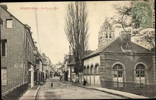 Ak Rugles Eure, La Grande Rue