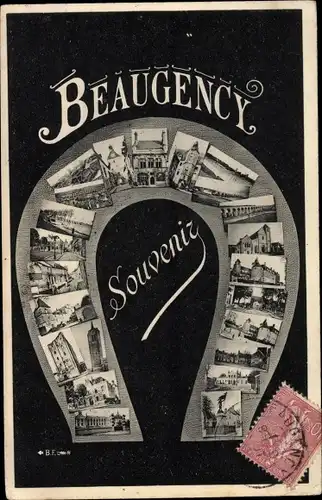 Ak Beaugency Loiret, Souvenirs avec diverses Vues de la Ville