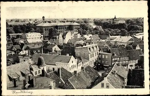 Ak Rendsburg in Schleswig Holstein, Blick über die Dächer der Stadt
