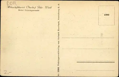 Ak Oberhof im Thüringer Wald, Hotel Thüringerwald