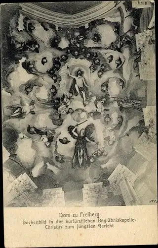 Ak Freiberg in Sachsen, Dom, Deckenbild in der Begräbniskapelle