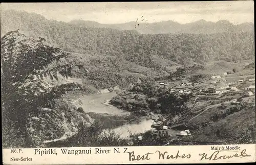 Ak Wanganui Manawatu Wanganui Neuseeland, Pipiriki, River, Panorama