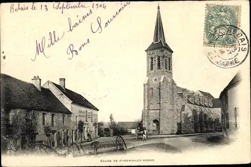 Ak Saint-Denis-lès-Rebais Seine et Marne, L'Église, vue générale
